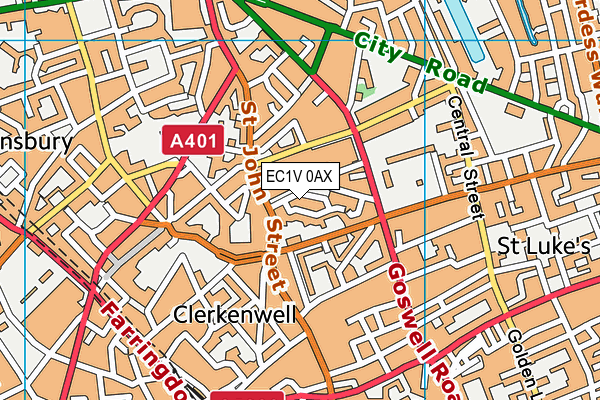 EC1V 0AX map - OS VectorMap District (Ordnance Survey) EC1V 0AX map - OS VectorMap District (Ordnance Survey)