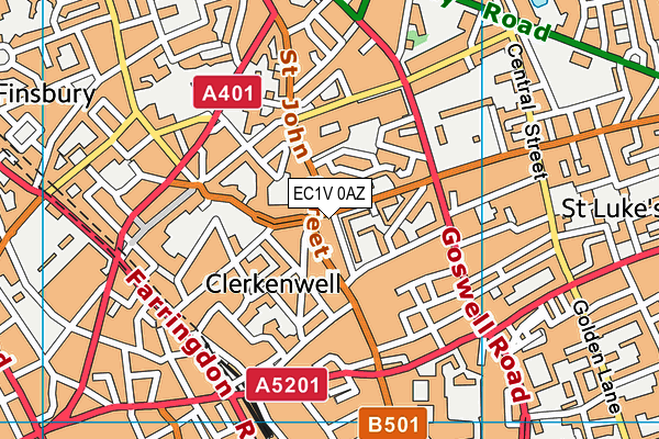 EC1V 0AZ map - OS VectorMap District (Ordnance Survey) EC1V 0AZ map - OS VectorMap District (Ordnance Survey)
