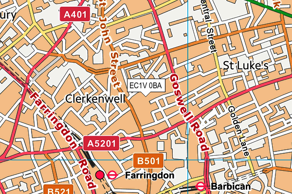 EC1V 0BA map - OS VectorMap District (Ordnance Survey) EC1V 0BA map - OS VectorMap District (Ordnance Survey)