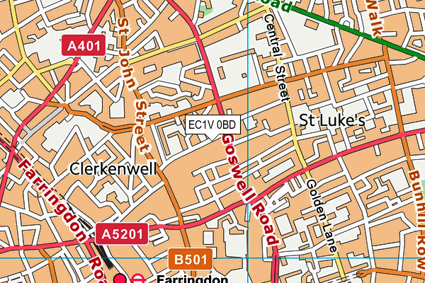 EC1V 0BD map - OS VectorMap District (Ordnance Survey)