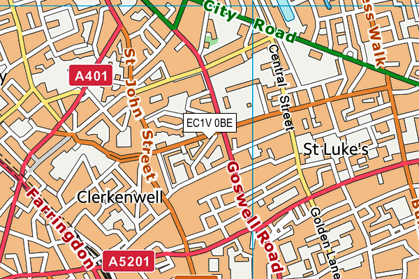 EC1V 0BE map - OS VectorMap District (Ordnance Survey) EC1V 0BE map - OS VectorMap District (Ordnance Survey)