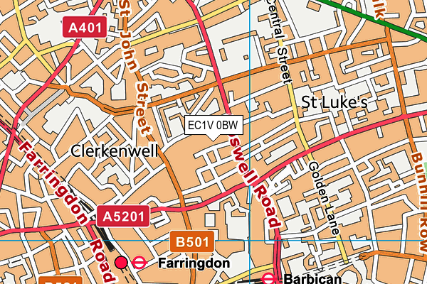 EC1V 0BW map - OS VectorMap District (Ordnance Survey)