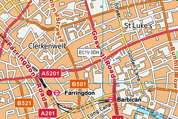 EC1V 0DH map - OS VectorMap District (Ordnance Survey)
