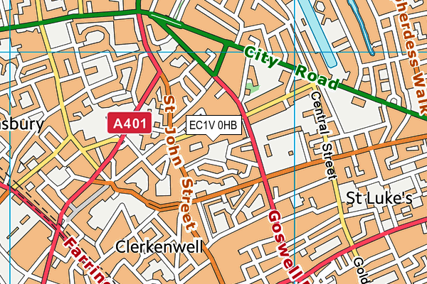 EC1V 0HB map - OS VectorMap District (Ordnance Survey)