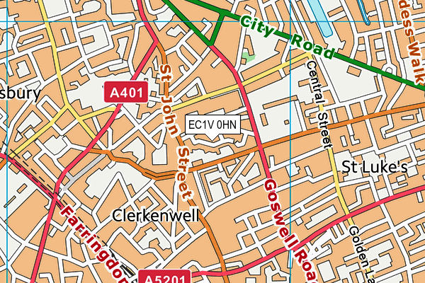 EC1V 0HN map - OS VectorMap District (Ordnance Survey)