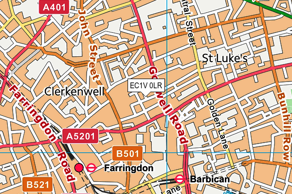 EC1V 0LR map - OS VectorMap District (Ordnance Survey) EC1V 0LR map - OS VectorMap District (Ordnance Survey)