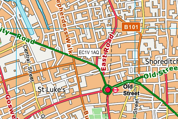EC1V 1AQ map - OS VectorMap District (Ordnance Survey)