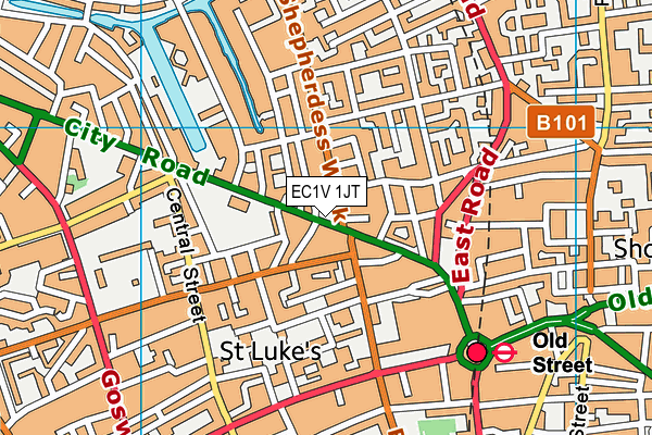 EC1V 1JT map - OS VectorMap District (Ordnance Survey) EC1V 1JT map - OS VectorMap District (Ordnance Survey)