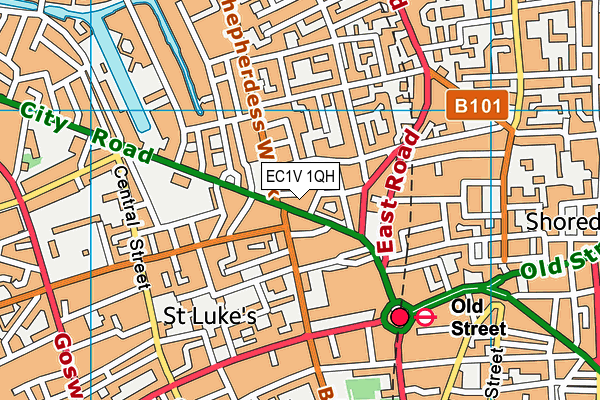 EC1V 1QH map - OS VectorMap District (Ordnance Survey) EC1V 1QH map - OS VectorMap District (Ordnance Survey)
