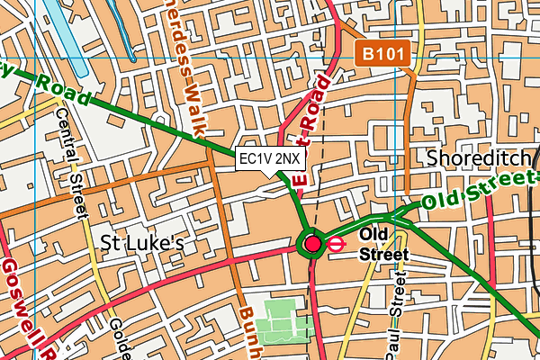 EC1V 2NX map - OS VectorMap District (Ordnance Survey) EC1V 2NX map - OS VectorMap District (Ordnance Survey)