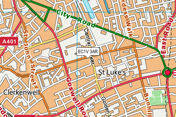 EC1V 3AR map - OS VectorMap District (Ordnance Survey)