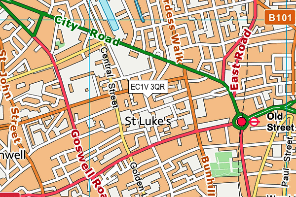 EC1V 3QR map - OS VectorMap District (Ordnance Survey)