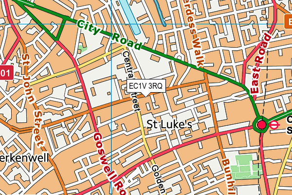 EC1V 3RQ map - OS VectorMap District (Ordnance Survey)