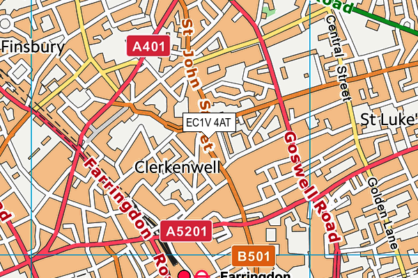 EC1V 4AT map - OS VectorMap District (Ordnance Survey)