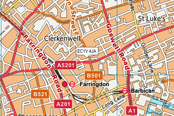 EC1V 4JA map - OS VectorMap District (Ordnance Survey) EC1V 4JA map - OS VectorMap District (Ordnance Survey)