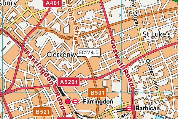 EC1V 4JD map - OS VectorMap District (Ordnance Survey)