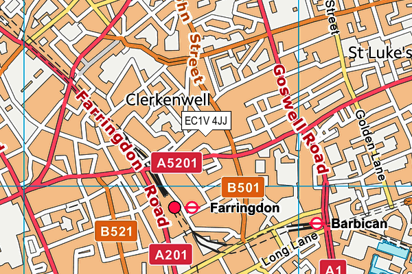 EC1V 4JJ map - OS VectorMap District (Ordnance Survey)