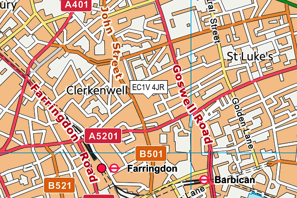 EC1V 4JR map - OS VectorMap District (Ordnance Survey)