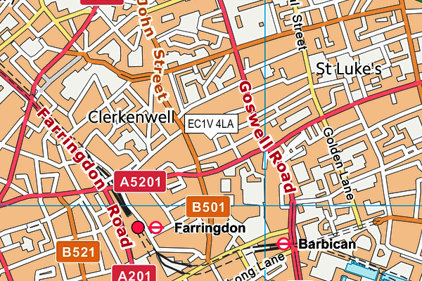 EC1V 4LA map - OS VectorMap District (Ordnance Survey) EC1V 4LA map - OS VectorMap District (Ordnance Survey)