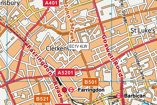 EC1V 4LW map - OS VectorMap District (Ordnance Survey) EC1V 4LW map - OS VectorMap District (Ordnance Survey)