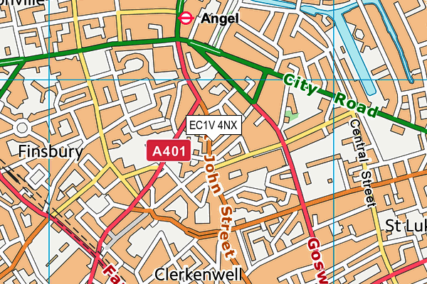 EC1V 4NX map - OS VectorMap District (Ordnance Survey) EC1V 4NX map - OS VectorMap District (Ordnance Survey)
