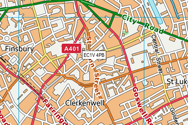 EC1V 4PB map - OS VectorMap District (Ordnance Survey)