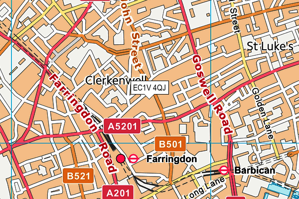 EC1V 4QJ map - OS VectorMap District (Ordnance Survey)