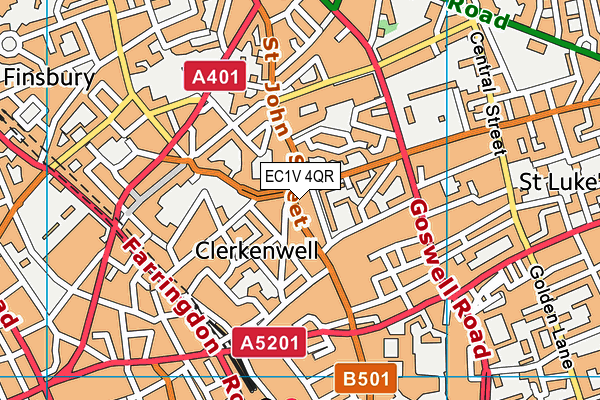 EC1V 4QR map - OS VectorMap District (Ordnance Survey) EC1V 4QR map - OS VectorMap District (Ordnance Survey)