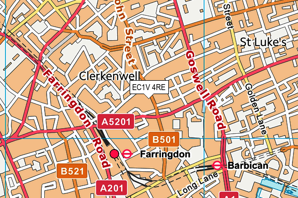 EC1V 4RE map - OS VectorMap District (Ordnance Survey)