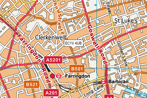 EC1V 4UB map - OS VectorMap District (Ordnance Survey)