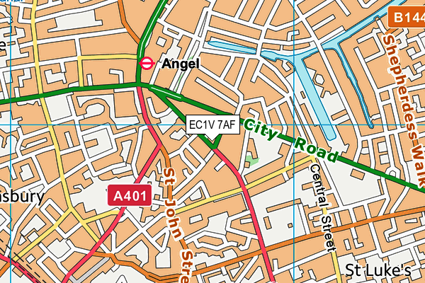 EC1V 7AF map - OS VectorMap District (Ordnance Survey)
