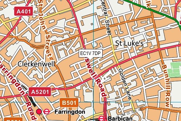 EC1V 7DP map - OS VectorMap District (Ordnance Survey)