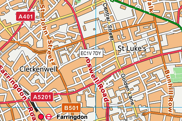 EC1V 7DY map - OS VectorMap District (Ordnance Survey) EC1V 7DY map - OS VectorMap District (Ordnance Survey)
