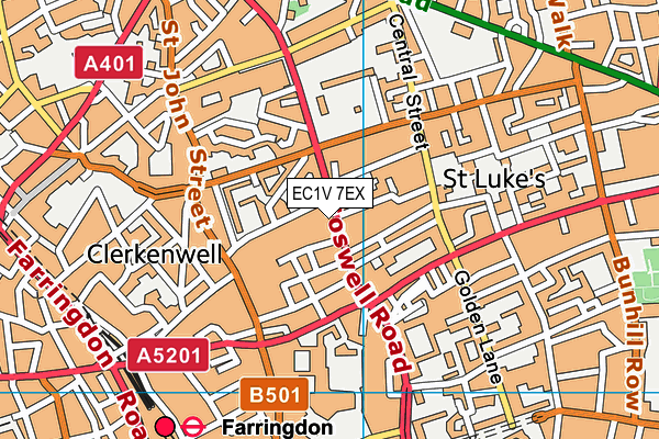 EC1V 7EX map - OS VectorMap District (Ordnance Survey) EC1V 7EX map - OS VectorMap District (Ordnance Survey)