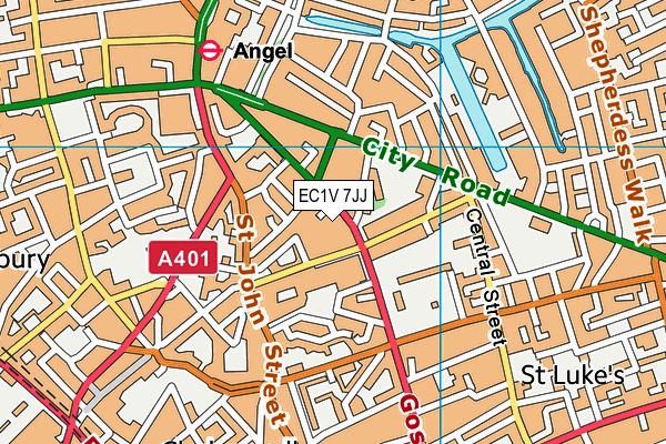 EC1V 7JJ map - OS VectorMap District (Ordnance Survey) EC1V 7JJ map - OS VectorMap District (Ordnance Survey)