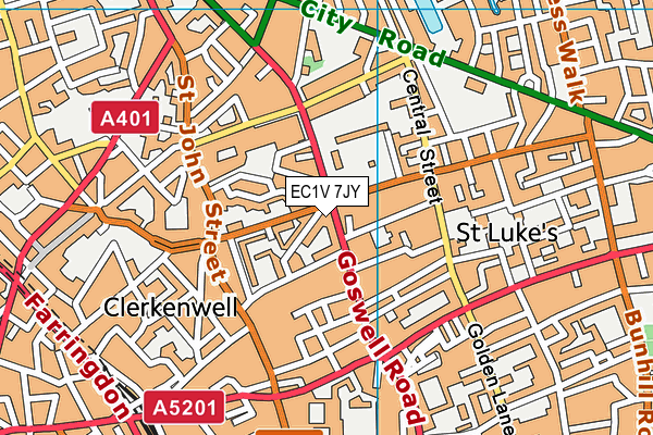 EC1V 7JY map - OS VectorMap District (Ordnance Survey) EC1V 7JY map - OS VectorMap District (Ordnance Survey)