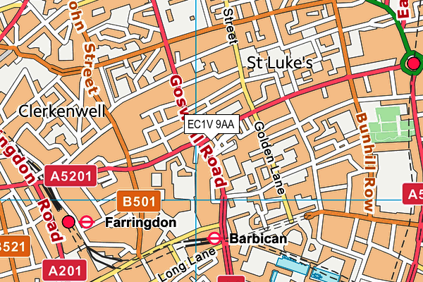 EC1V 9AA map - OS VectorMap District (Ordnance Survey)