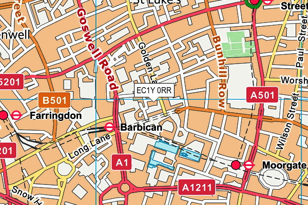 EC1Y 0RR map - OS VectorMap District (Ordnance Survey)