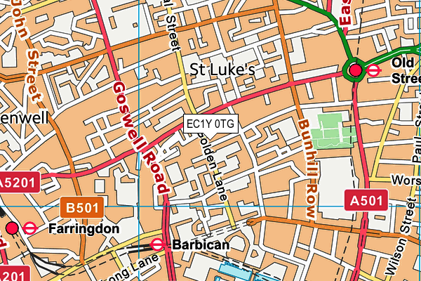 EC1Y 0TG map - OS VectorMap District (Ordnance Survey)