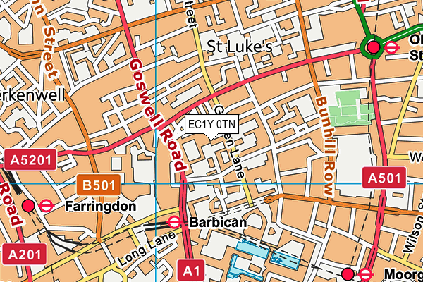 EC1Y 0TN map - OS VectorMap District (Ordnance Survey)