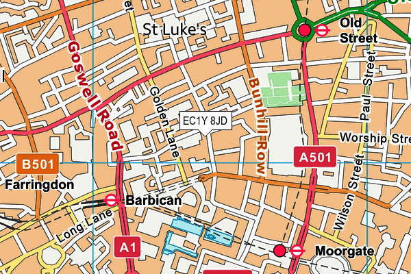 EC1Y 8JD map - OS VectorMap District (Ordnance Survey) EC1Y 8JD map - OS VectorMap District (Ordnance Survey)