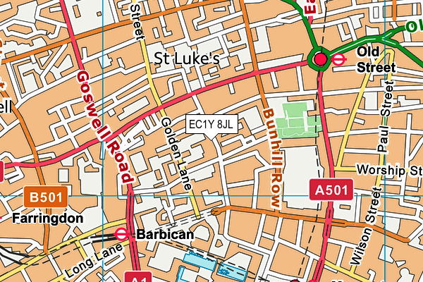 EC1Y 8JL map - OS VectorMap District (Ordnance Survey) EC1Y 8JL map - OS VectorMap District (Ordnance Survey)
