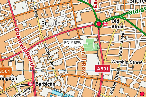 EC1Y 8PW map - OS VectorMap District (Ordnance Survey) EC1Y 8PW map - OS VectorMap District (Ordnance Survey)