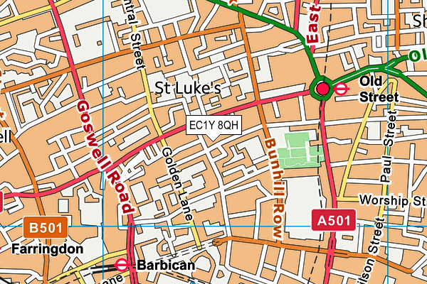 EC1Y 8QH map - OS VectorMap District (Ordnance Survey)
