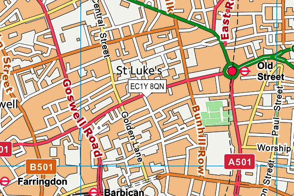 EC1Y 8QN map - OS VectorMap District (Ordnance Survey)