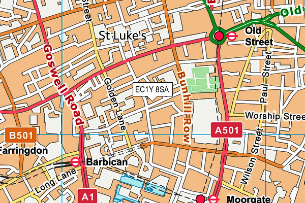 EC1Y 8SA map - OS VectorMap District (Ordnance Survey) EC1Y 8SA map - OS VectorMap District (Ordnance Survey)