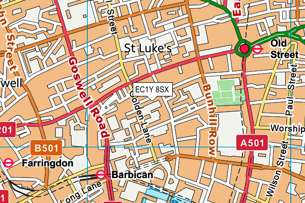 EC1Y 8SX map - OS VectorMap District (Ordnance Survey)