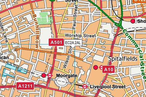 EC2A 2AL map - OS VectorMap District (Ordnance Survey) EC2A 2AL map - OS VectorMap District (Ordnance Survey)