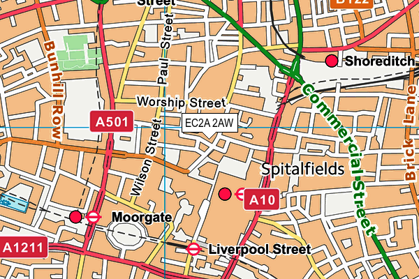EC2A 2AW map - OS VectorMap District (Ordnance Survey) EC2A 2AW map - OS VectorMap District (Ordnance Survey)
