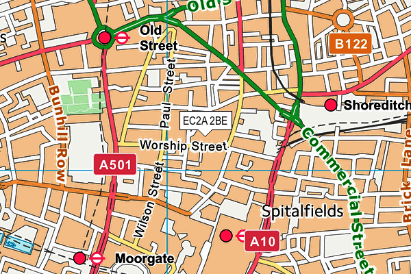 EC2A 2BE map - OS VectorMap District (Ordnance Survey) EC2A 2BE map - OS VectorMap District (Ordnance Survey)